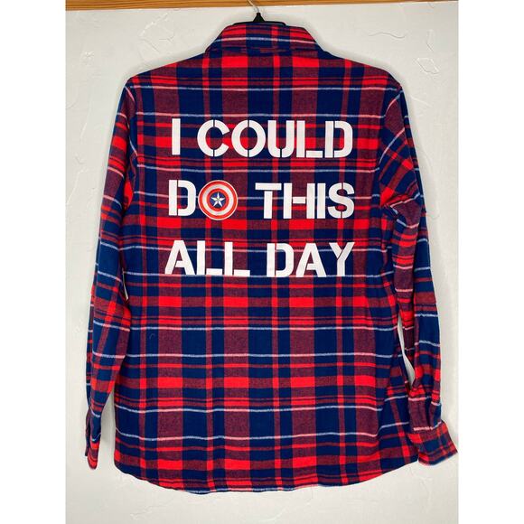 Disney Parks Marvel Captain America Plaid Flannel Jacket